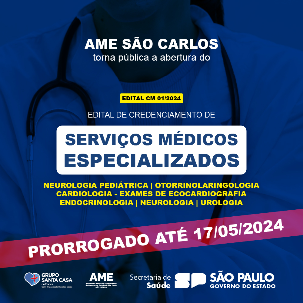 AME SÃO CARLOS/SP - Ambulatório Médico de Especialidades