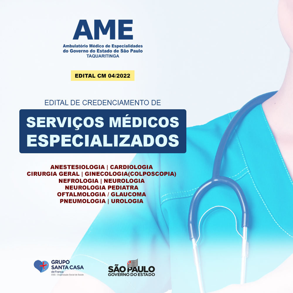 AME TAQUARITINGA/SP - Ambulatório Médico de Especialidades